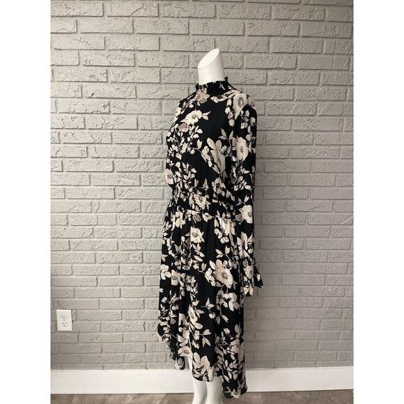 Nanette Lepore Floral High Neckline Hi-Low Dress Size 12 - Picture 6 of 13